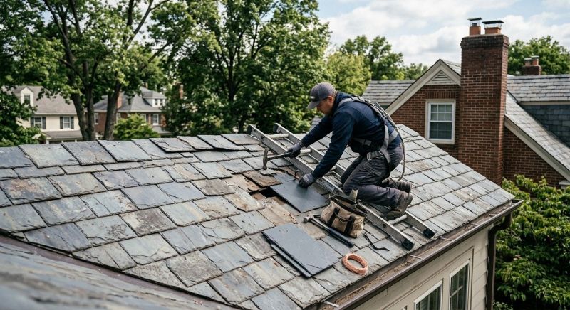 Our team working on Roofing Service projects in Saint Albans, VT
