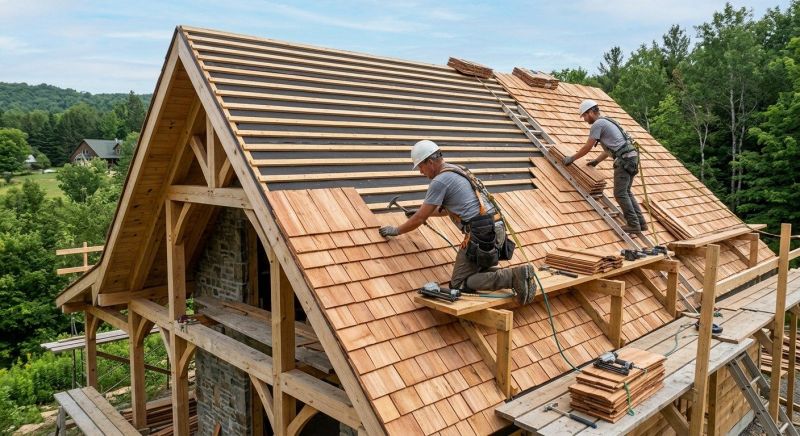 Cedar Shake Roof Construction in Franklin County, VT