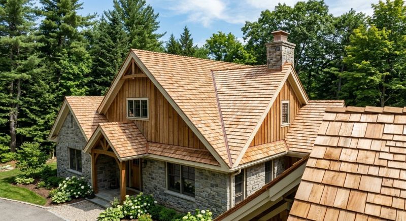 Cedar Shake Roof Construction in Montgomery Center, VT