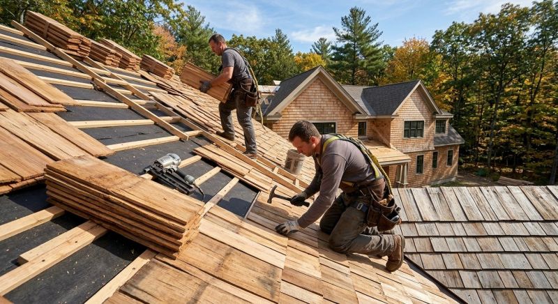 Natural Wood Roof Installation in Saint Albans, VT
