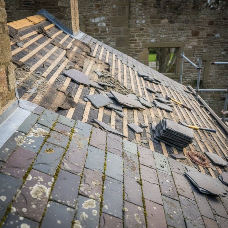 Slate Roof Replacement in Franklin, VT
