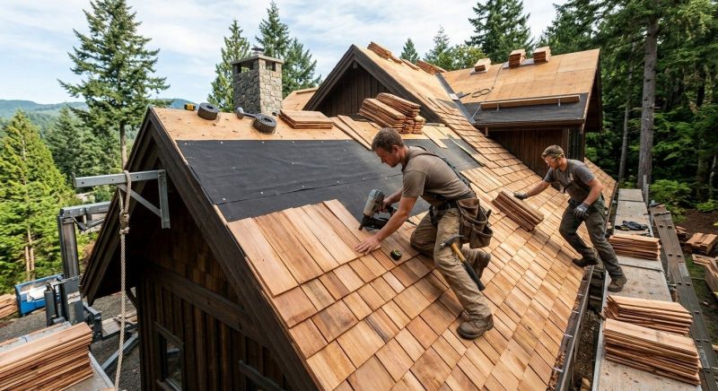 Wood Roofing Installation in Milton, VT